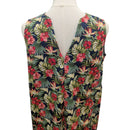Hawaiian Tropical Hibiscus & Monstera 2-Way Neck A-Line Dress – Navy-5