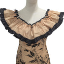 Traditional Hawaiian Holomuʻu – Elegant Flower Lei Print Mermaid Line Dress with Train | Made in Hawaii-3