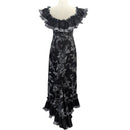 Traditional Hawaiian Holomuʻu – Elegant Flower Lei Print Mermaid Line Dress with Train | Made in Hawaii-12