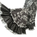Traditional Hawaiian Holomuʻu – Elegant Flower Lei Print Mermaid Line Dress with Train | Made in Hawaii-13