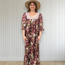 Hawaiian Muumuu Dress in Dark Red