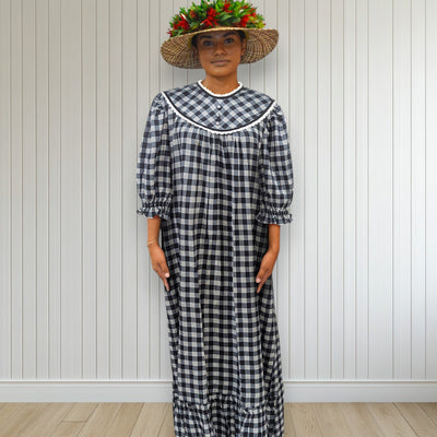 Rayon Palaka Muumuu Dress Lace