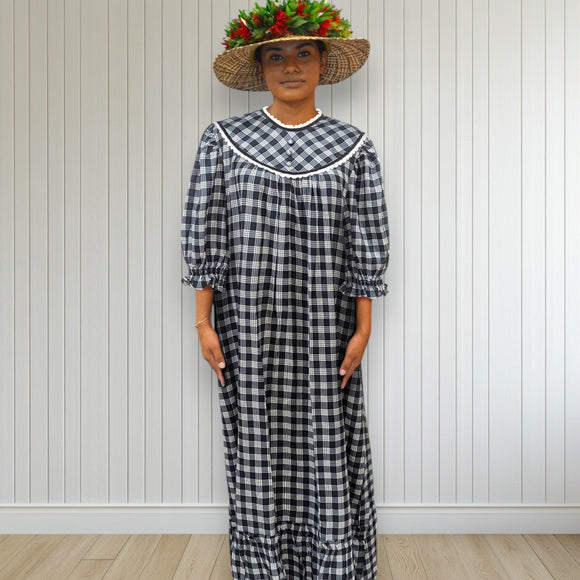 Rayon Palaka Muumuu Dress Lace