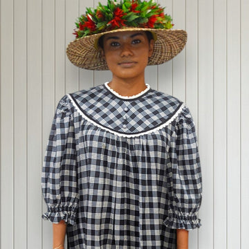 Rayon Palaka Muumuu Dress Lace