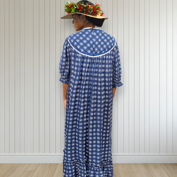 Rayon Palaka Muumuu Dress Lace