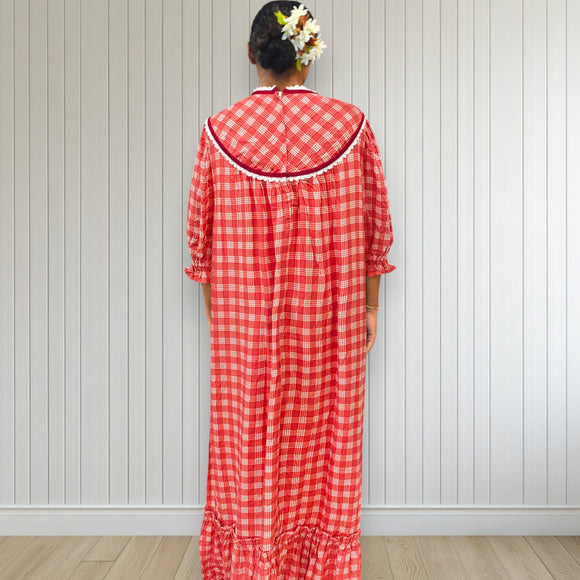 Rayon Palaka Muumuu Dress Lace