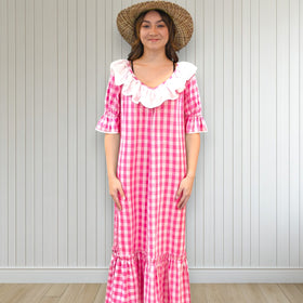 Hawaiian-Pink-Palaka-Muumuu-with-White-Ruffle