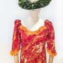 Hawaiian Red Floral Ruffle Dress