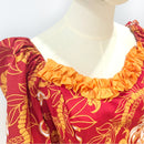 Hawaiian Red Floral Ruffle Dress
