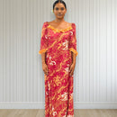 Hawaiian Red Floral Ruffle Dress