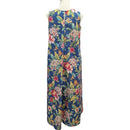 Hawaiian Tropical Flower Print 2-Way Neck A-Line Dress – Blue-3