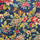Hawaiian Tropical Flower Print 2-Way Neck A-Line Dress – Blue-6
