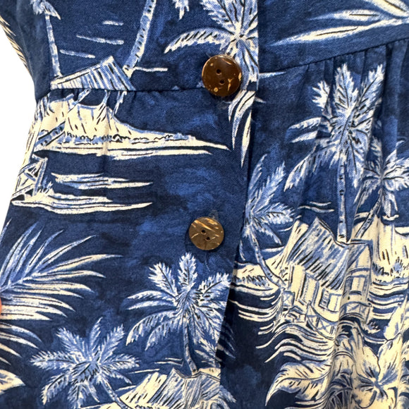 Vintage-Inspired Tropical Jumpsuit for Women – Lightweight Rayon Resort Wear with Pockets