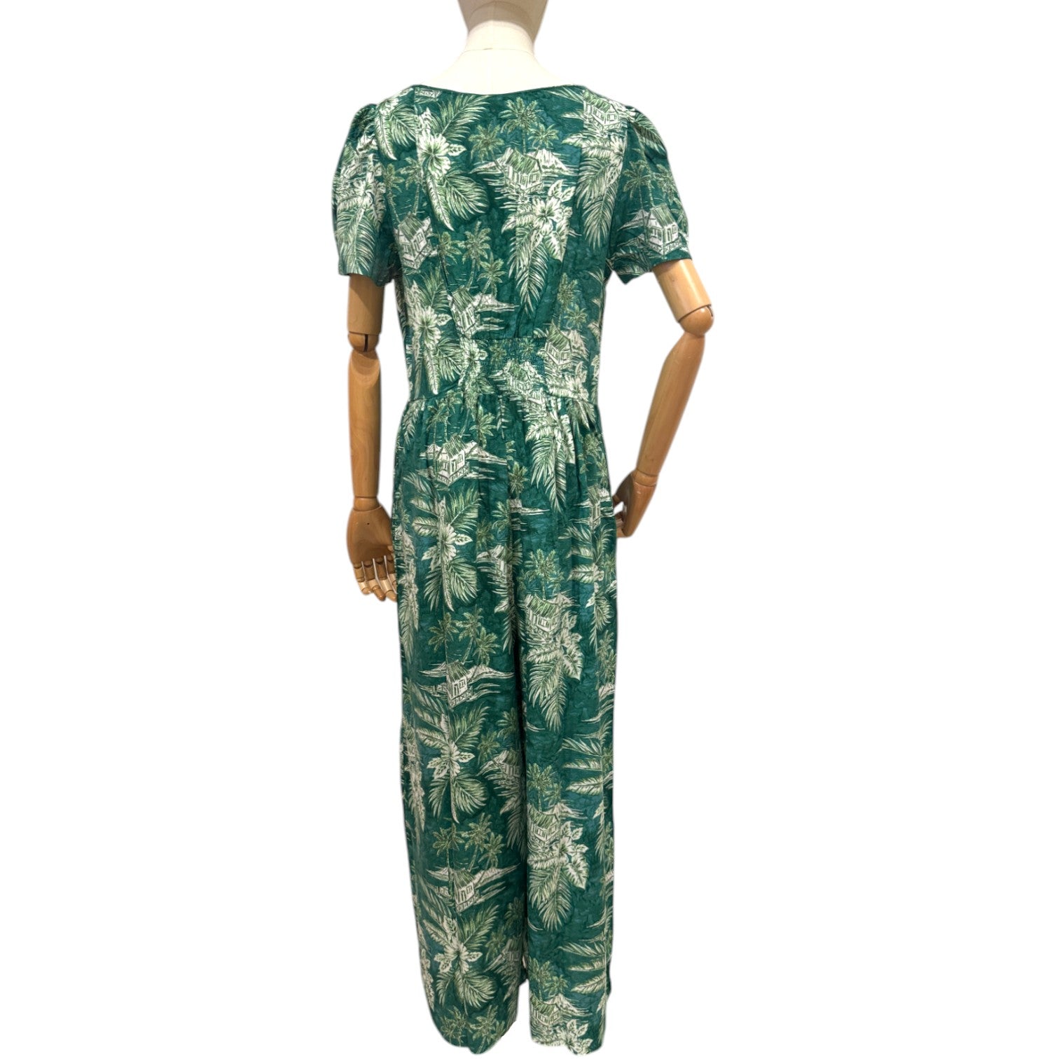 Vintage-Inspired Tropical Jumpsuit for Women – Lightweight Rayon Resort Wear with Pockets