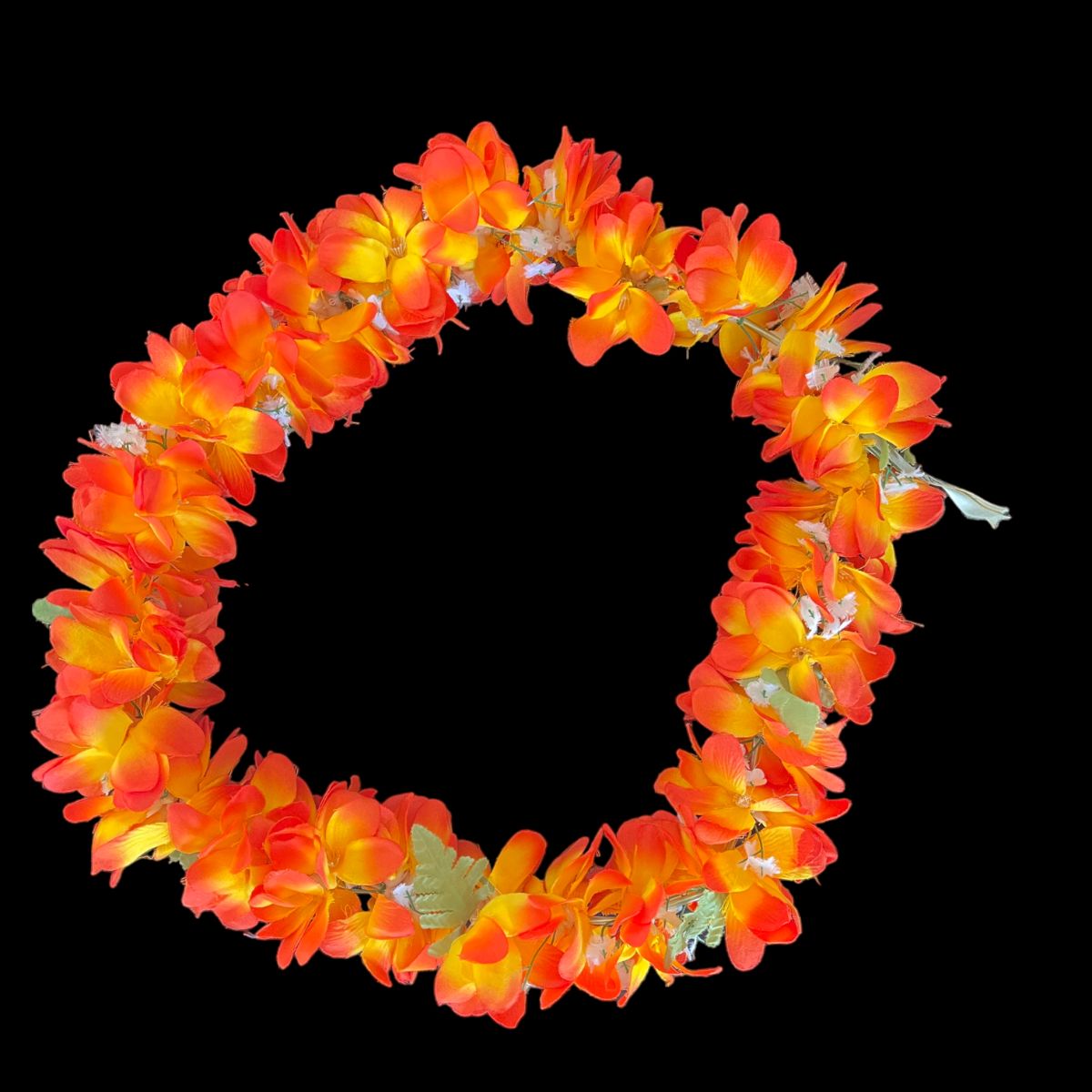 Orange Plumeria Flower Lei