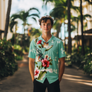 Hibiscus Light Blue Aloha Shirt