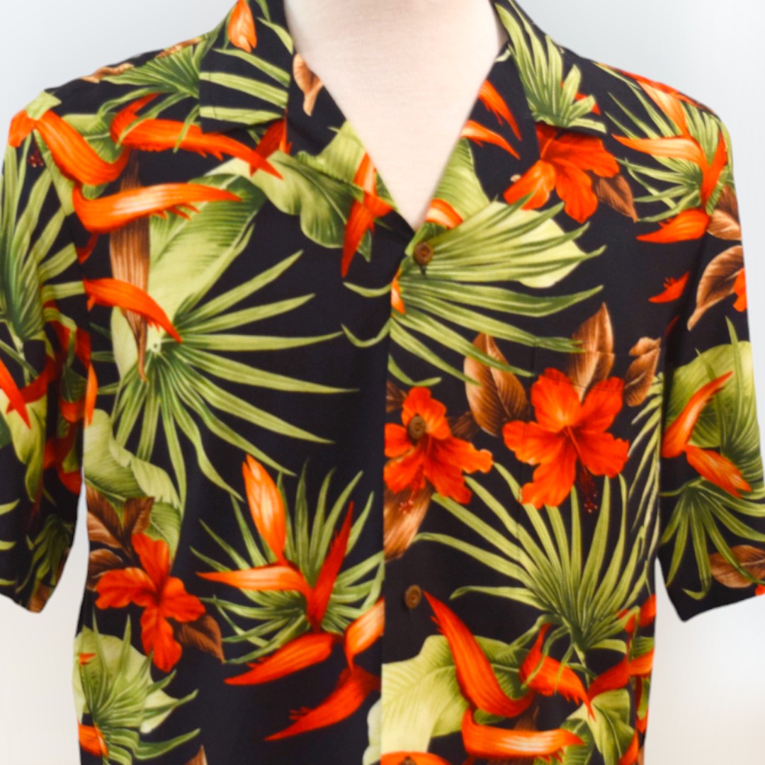 HibiscusLeafPrintHawaiianShirt