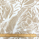 Beige Floral Print Rayon Fabric-2