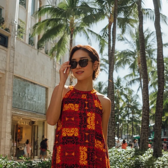 Hibiscus Quilt Halter Dress