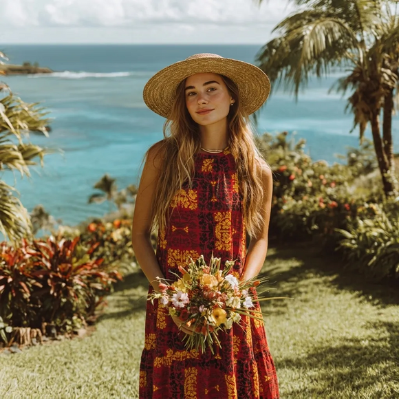 Hibiscus Quilt Halter Dress