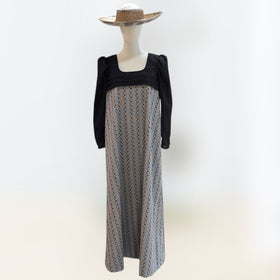 Hibiscus Whisper Long Sleeve Dress – Black & Gray Eyelet