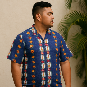 Hula Girl Vintage Rayon Hawaiian Shirt 