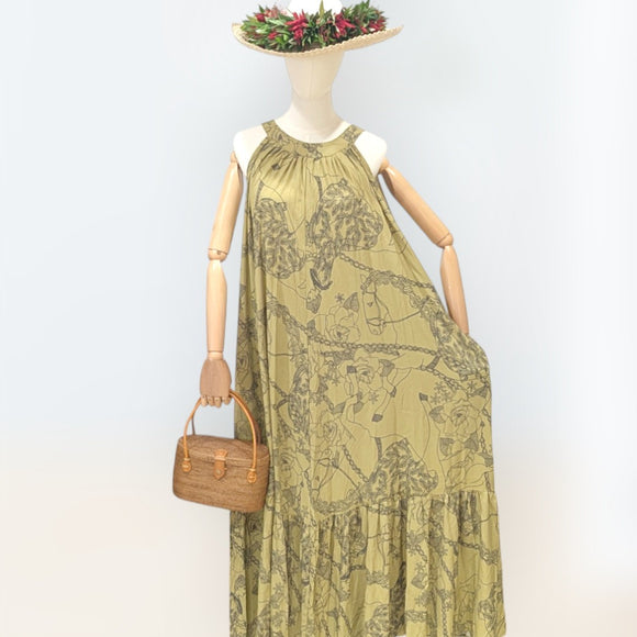 Princess Kaiulani Pau Rider Halter Dress