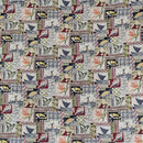 Island Life Patchwork Hawaiian Fabric – Turtle & Canoe Print Cotton-1