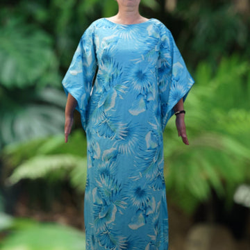 Kimono-Sleeve-Hawaiian-Dress-With-Slit-Design-Aqua