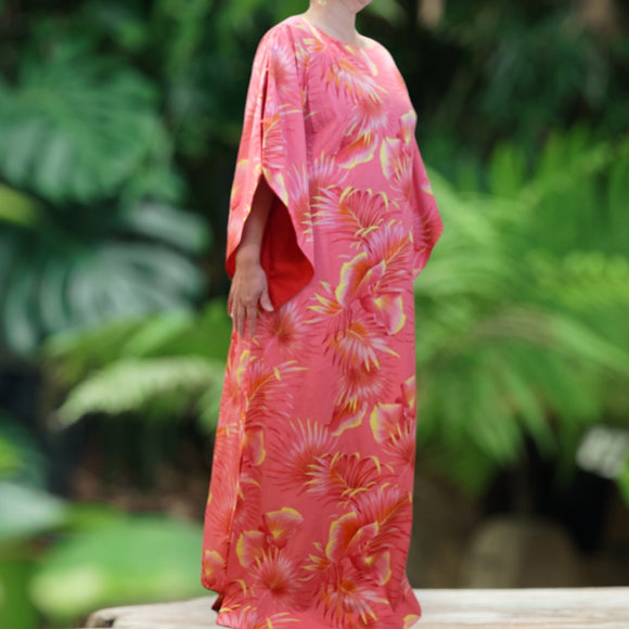 Kimono Sleeve Hawaiian Dress Peach