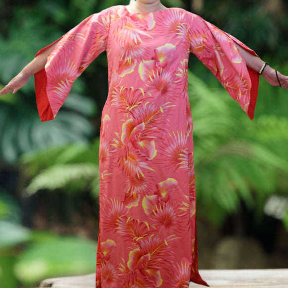 Kimono Sleeve Hawaiian Dress Peach