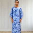 Kimono Sleeve Hawaiian Dress Blue