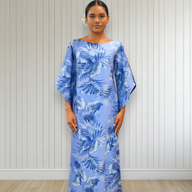 Kimono Sleeve Hawaiian Dress Blue