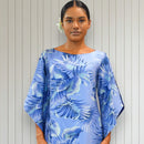Kimono Sleeve Hawaiian Dress Blue