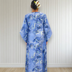 Kimono Sleeve Hawaiian Dress Blue