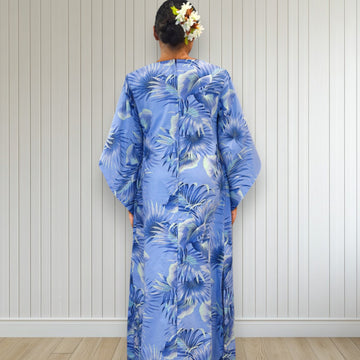 Kimono Sleeve Hawaiian Dress Blue