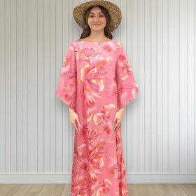 Kimono Sleeve Hawaiian Dress Peach