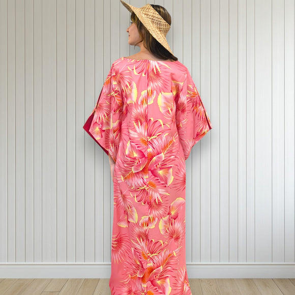 Kimono Sleeve Hawaiian Dress Peach