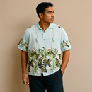 Leafy Jungle Rayon Hawaiian Shirt  Green
