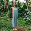 Lei Sleeveless Long Resort Dress Blue