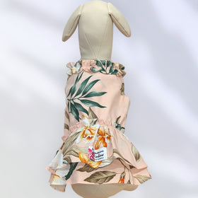 LightPink Hawaiian Florl Foliage Dog Dress