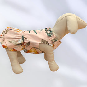 LightPink Hawaiian Florl Foliage Dog Dress