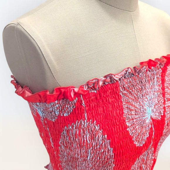 Loulu Palm Leaf Print Tube Top