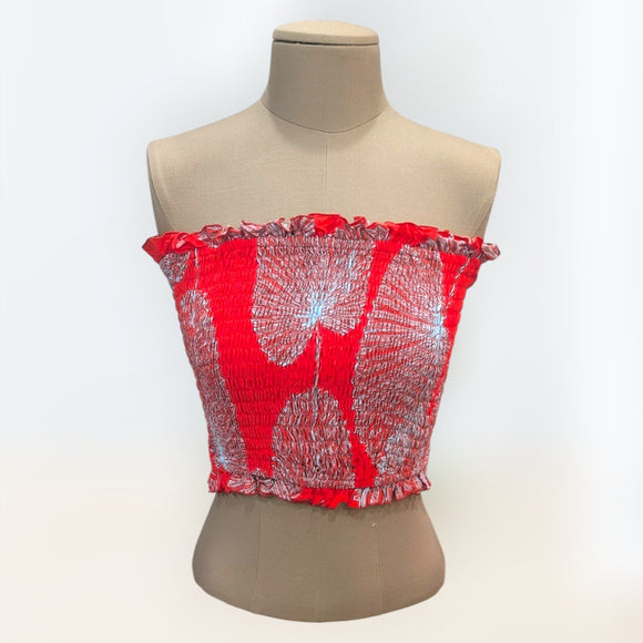 Loulu Palm Leaf Print Tube Top