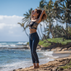 Loulu Palm Leaf Print Tube Top