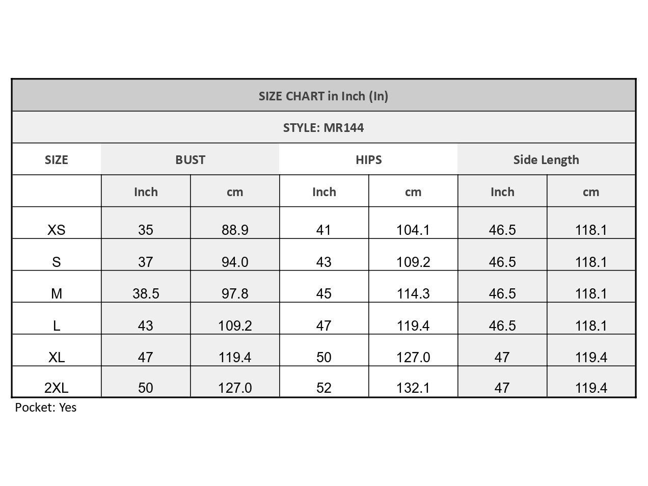 SizeChart