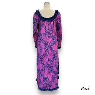 Beautiful Tuberose Long Sleeve Muumuu Hawaiian Dress
