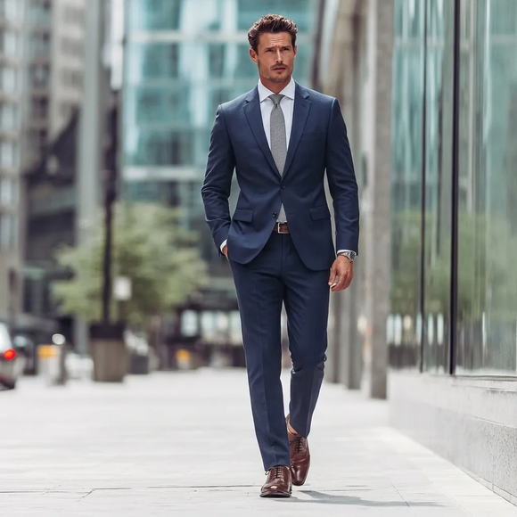 Men’s Dark Navy Suit Jacket – Classic & Slim Fit for Formal, Funeral, Wedding