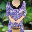 Midnight Bloom Muumuu Dress Purple Leaf