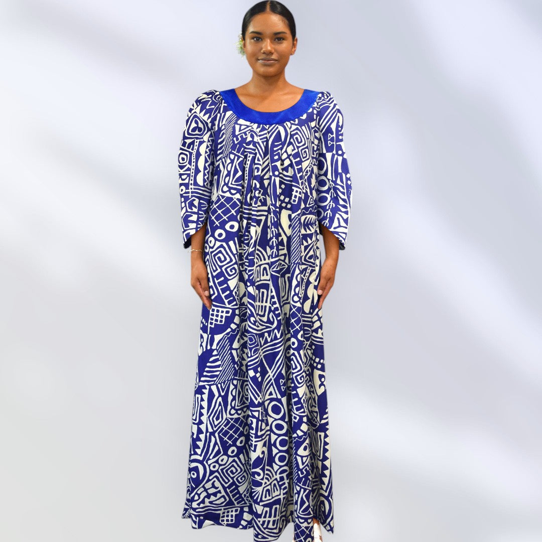Midnight Blue Tapa Muumuu
